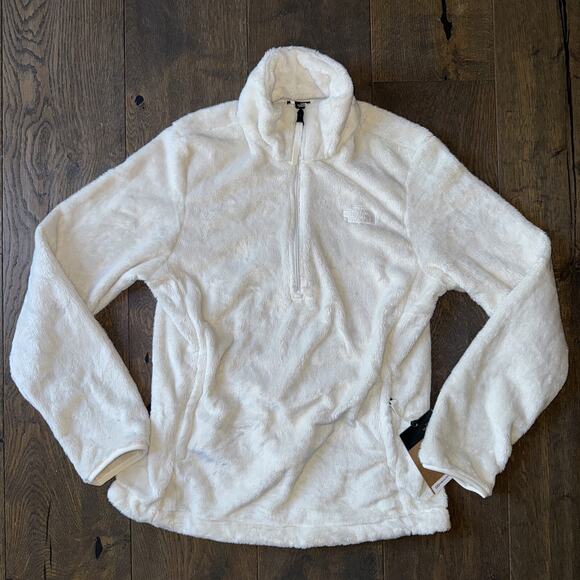 NWT! North Face Osito Half Zip-Womens MEDIUM Silken Fleece Jacket Gardenia White - Picture 8 of 15